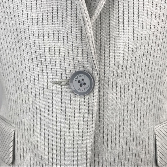 EXPRESS DESIGN STUDIO Gray Pinstripe Blazer Jacket - Picture 2 of 8